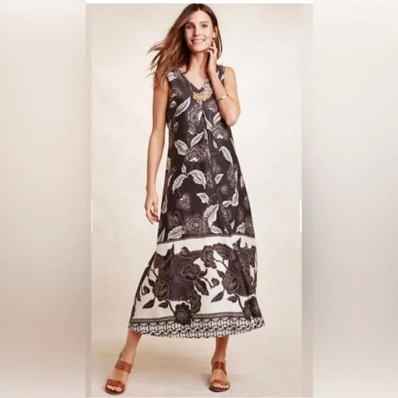 Anthropologie Soha.  Floreat Print Maxi Dress Large NWT l - Picture 2 of 16